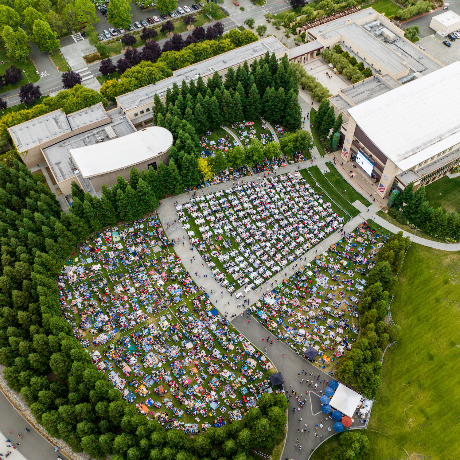 aeriel view of Green Music Center