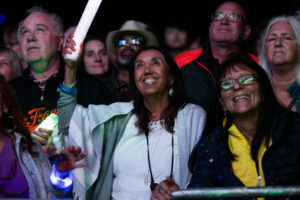 Happy and dancing patrons