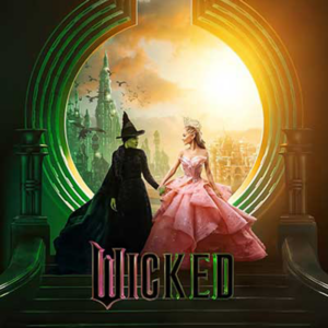 Wicked poster with Elphaba and Galinda hand in hand