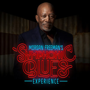 Morgan Freeman with text: Morgan Freeman's Symphonic Blues Experiene