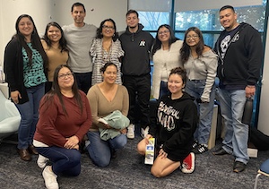 Musicians from Chicano rock band Quetzalen with SSU student group