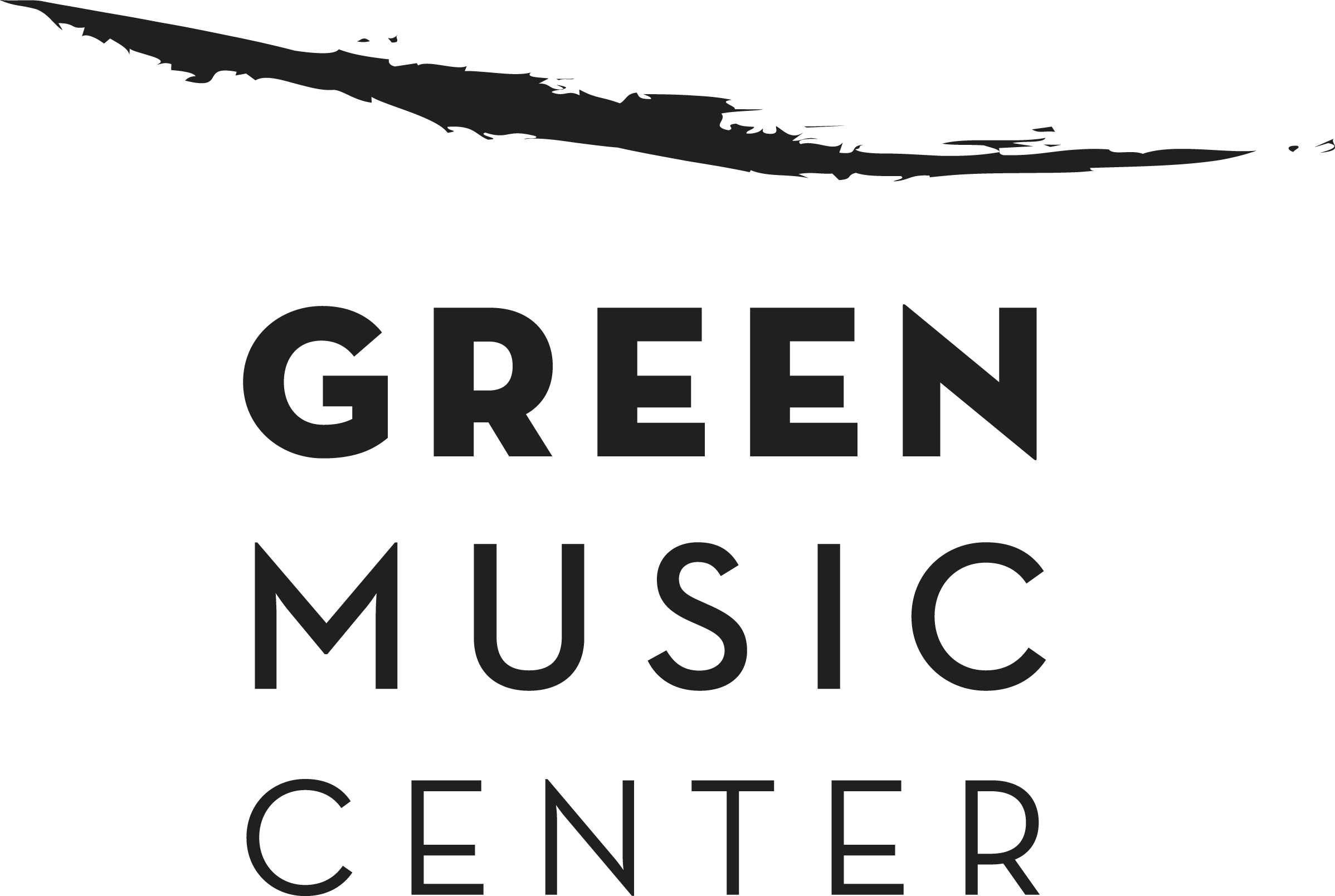 Green Music Center stacked black logo